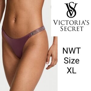 NWT Very Sexy Shine Strap Brazilian Panty Size XL Purple Vapor